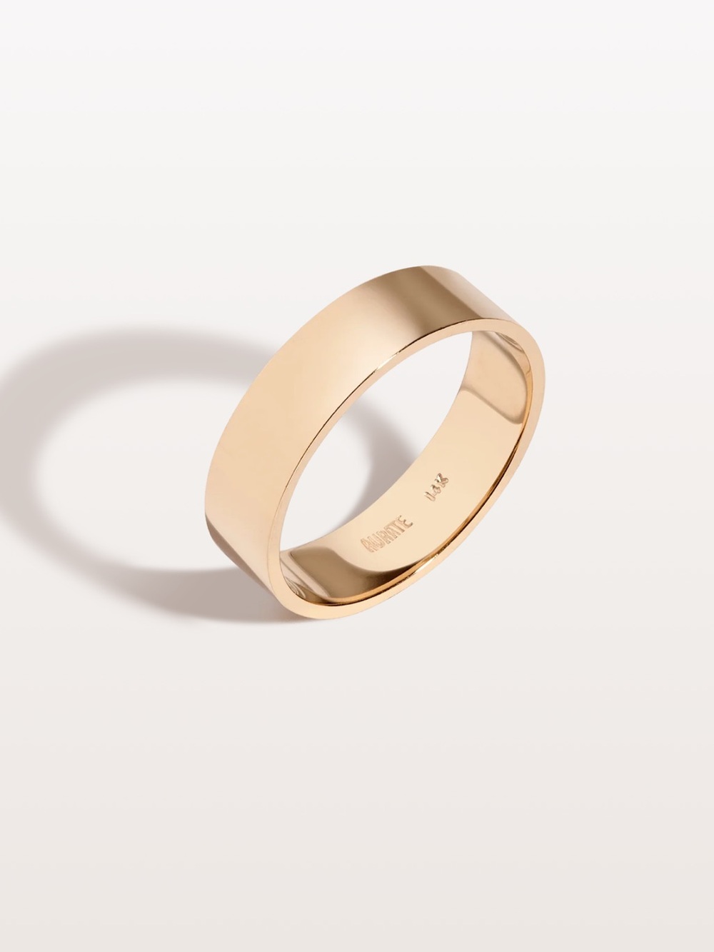 Aurate Gold Vermeil Modern Cigar Band Ring, sz 8